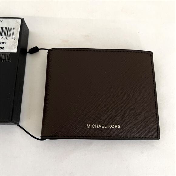 MICHAEL KORS Mens Brown Bi-fold Wallet Credit Card in Box NWT - Picture 1 of 9